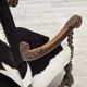 1950s, Danish highback armchair, genuine cowhide, oak wood.
