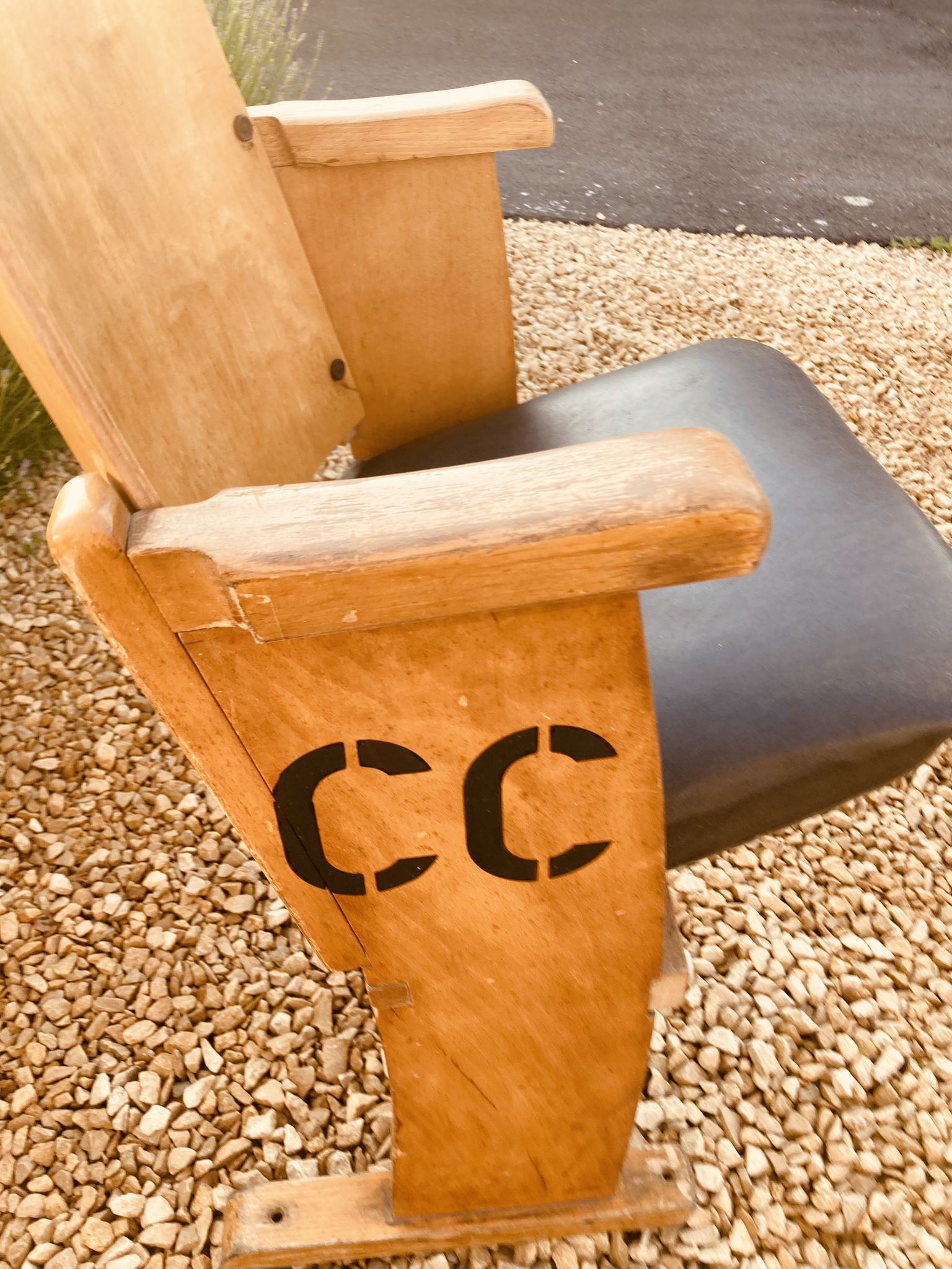 1920 cinema chair made of wood and skai