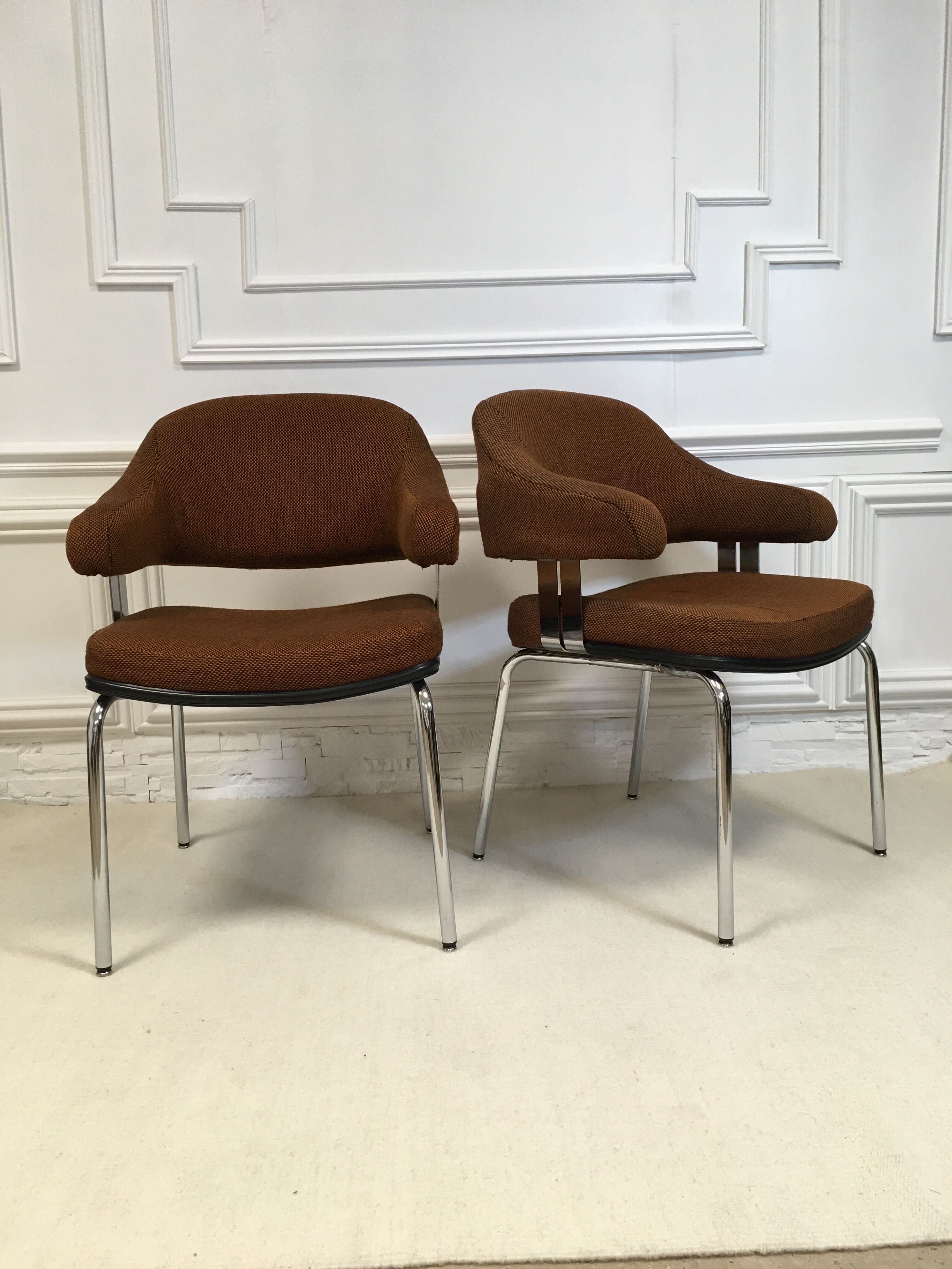 Paire de fauteuils conférence vintage