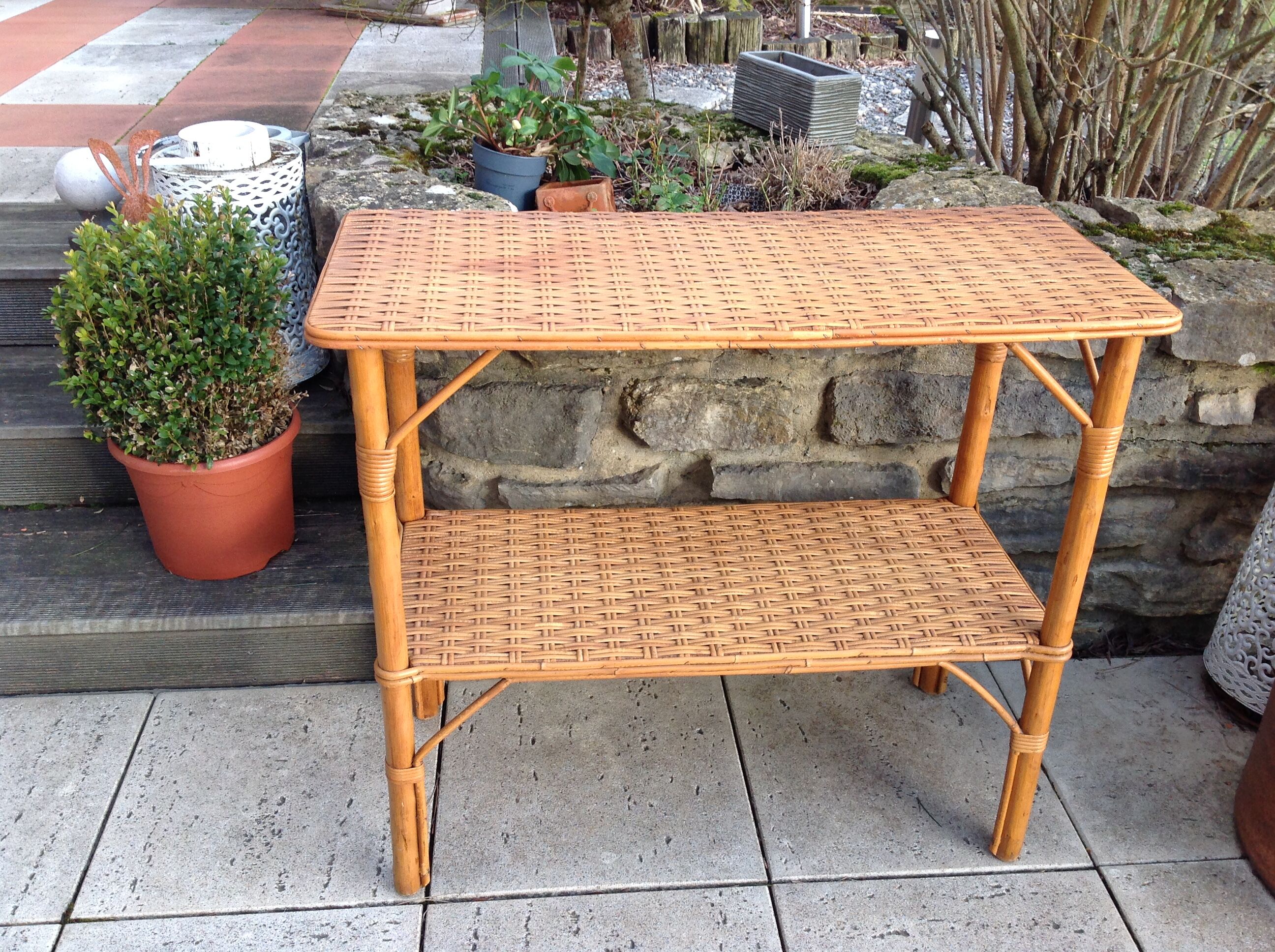 Rattan console / vintage 60s-70s