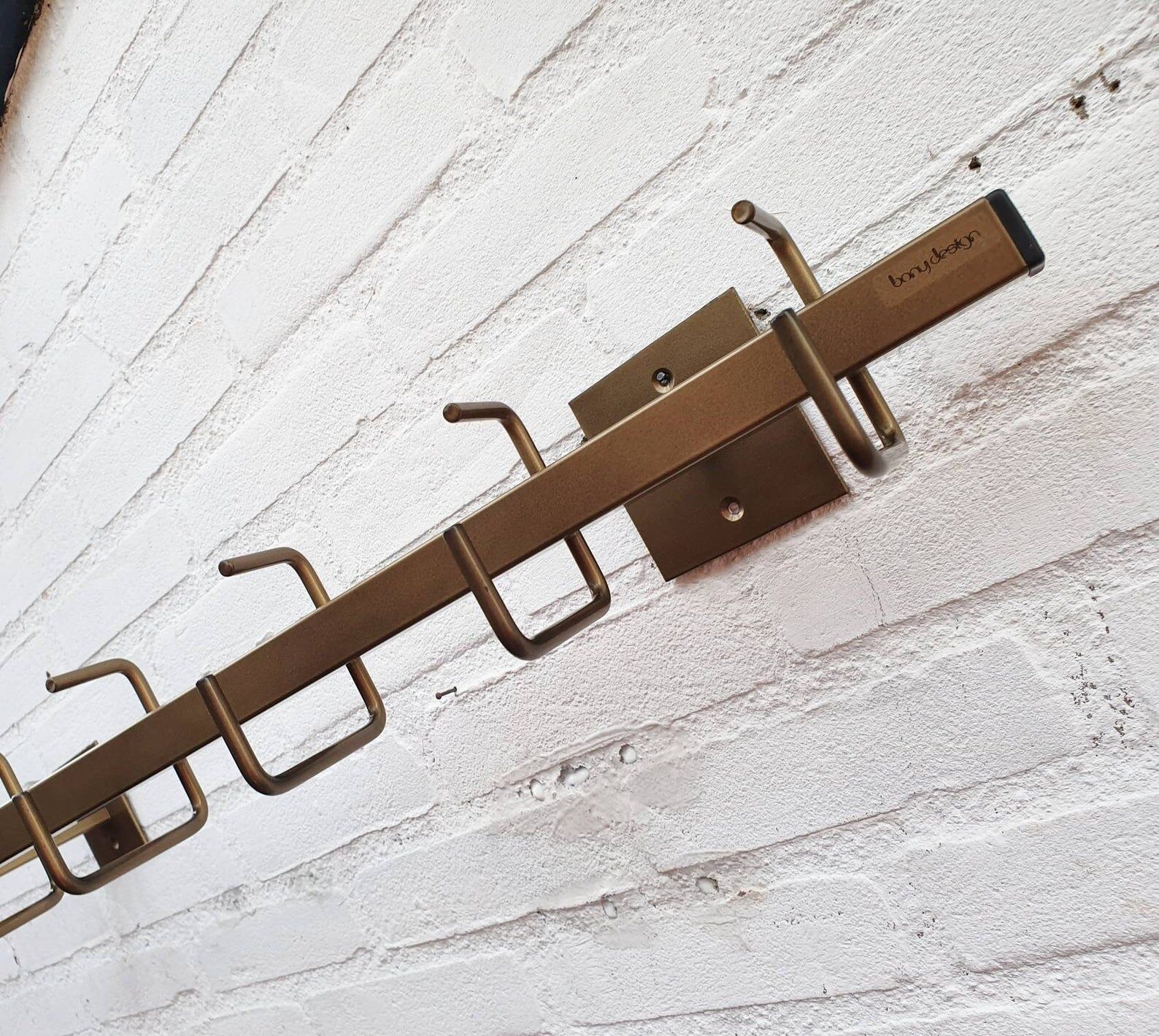 Bony 1980s metal wall coat rack
