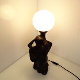 Ceramic love couple lamp and opaline ball