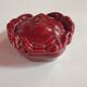 burgundy red slip ceramic box in the shape of a vintage crab