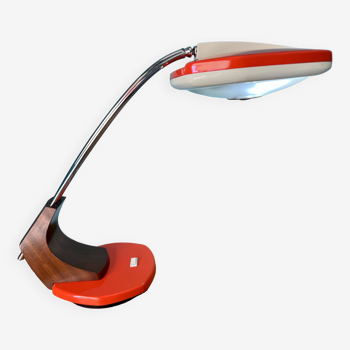 Vintage FASE Lamp: FALUX Model from the 70's with 360º Rotation - Orange and Beige Retro Design