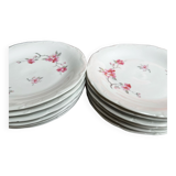 Lot de12 assiettes à dessert en porcelaine de Sologne