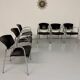 6 black leather and chrome metal chairs Brayton International vintage sa