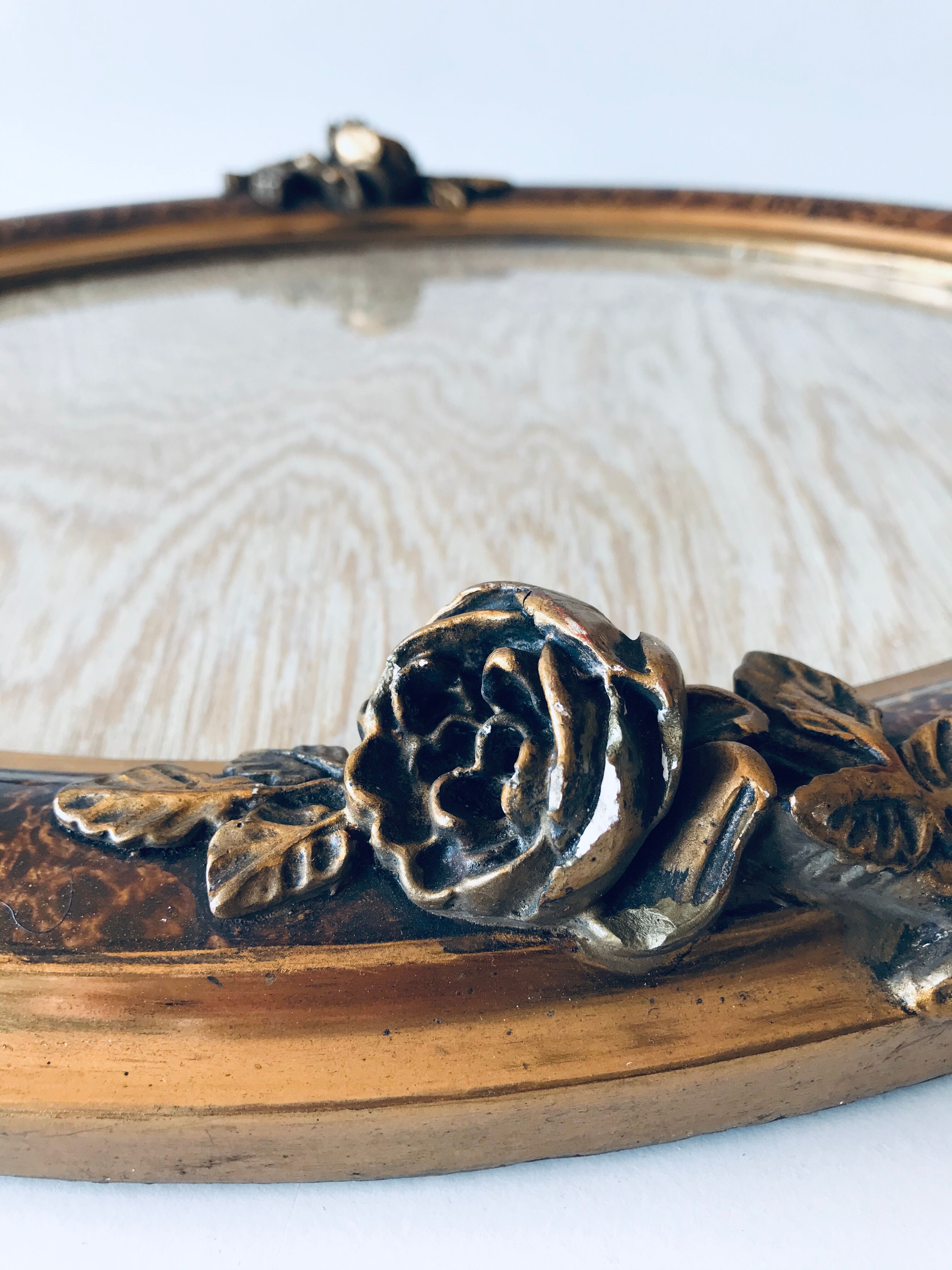 Golden old oval frame