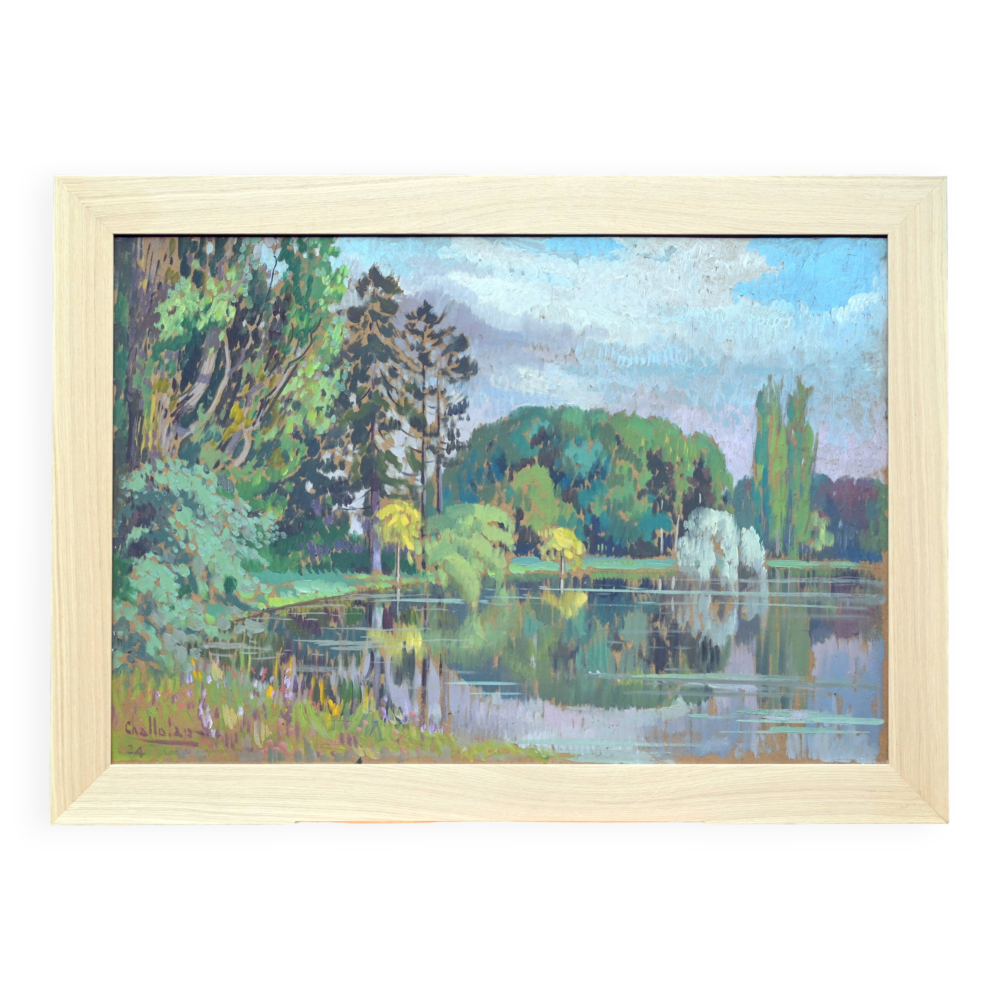 lac de longchamps, 1924, par marcel chalullau (1887-1982)