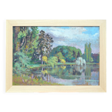 lake of longchamps, 1924, by marcel chalullau (1887-1982)