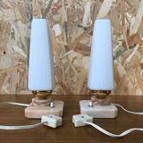 Vintage lamps in opaline and marble from the 1960s.