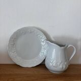 5 cups, 4 saucers and a creamer in Philippe Deshoulières porcelain