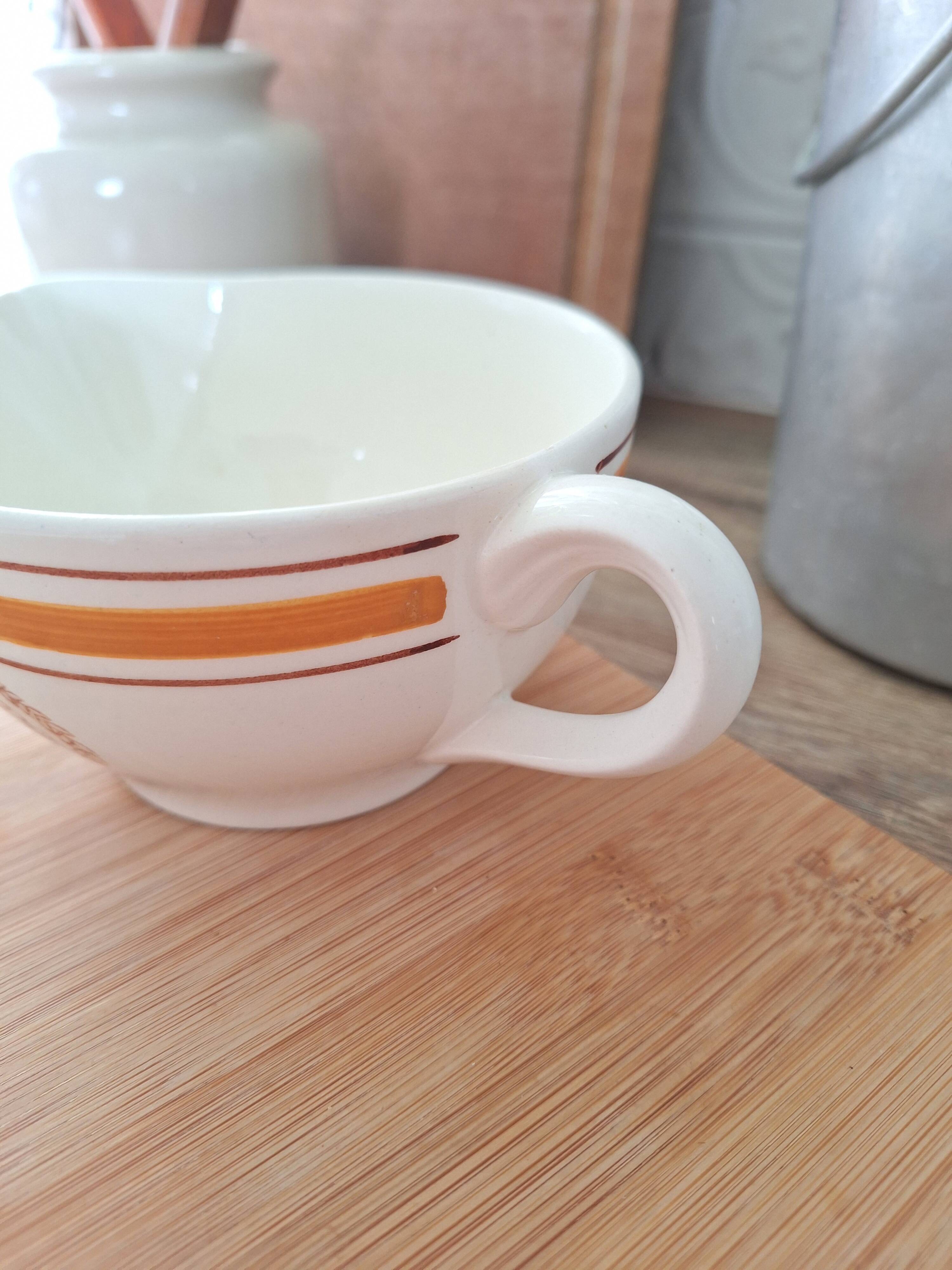 Saucière Gien marron et orange modèle Ladon