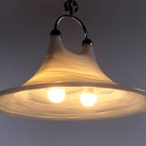 Suspension vintage Space Age Blanche Cristallux Allemagne 70