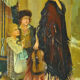 Alsatian terracotta dish painted decorative 19th century