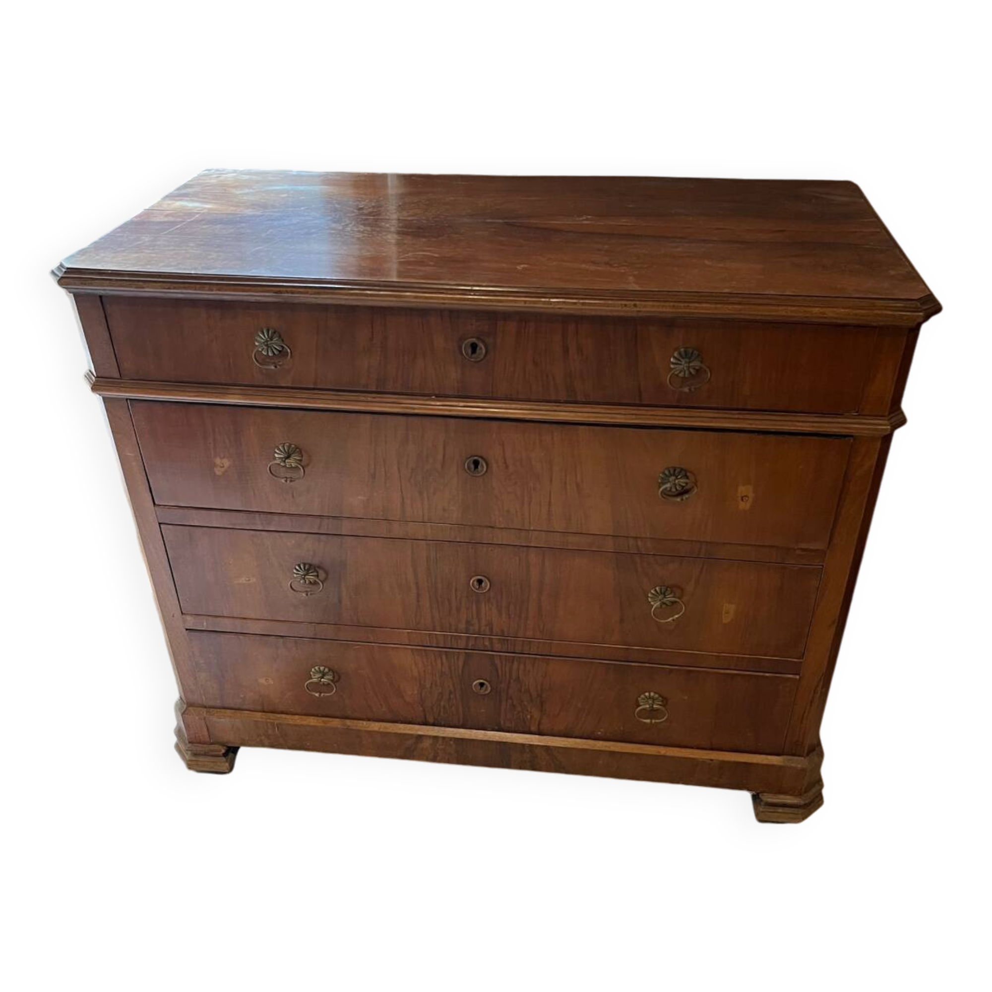 Antique walnut chest of drawers