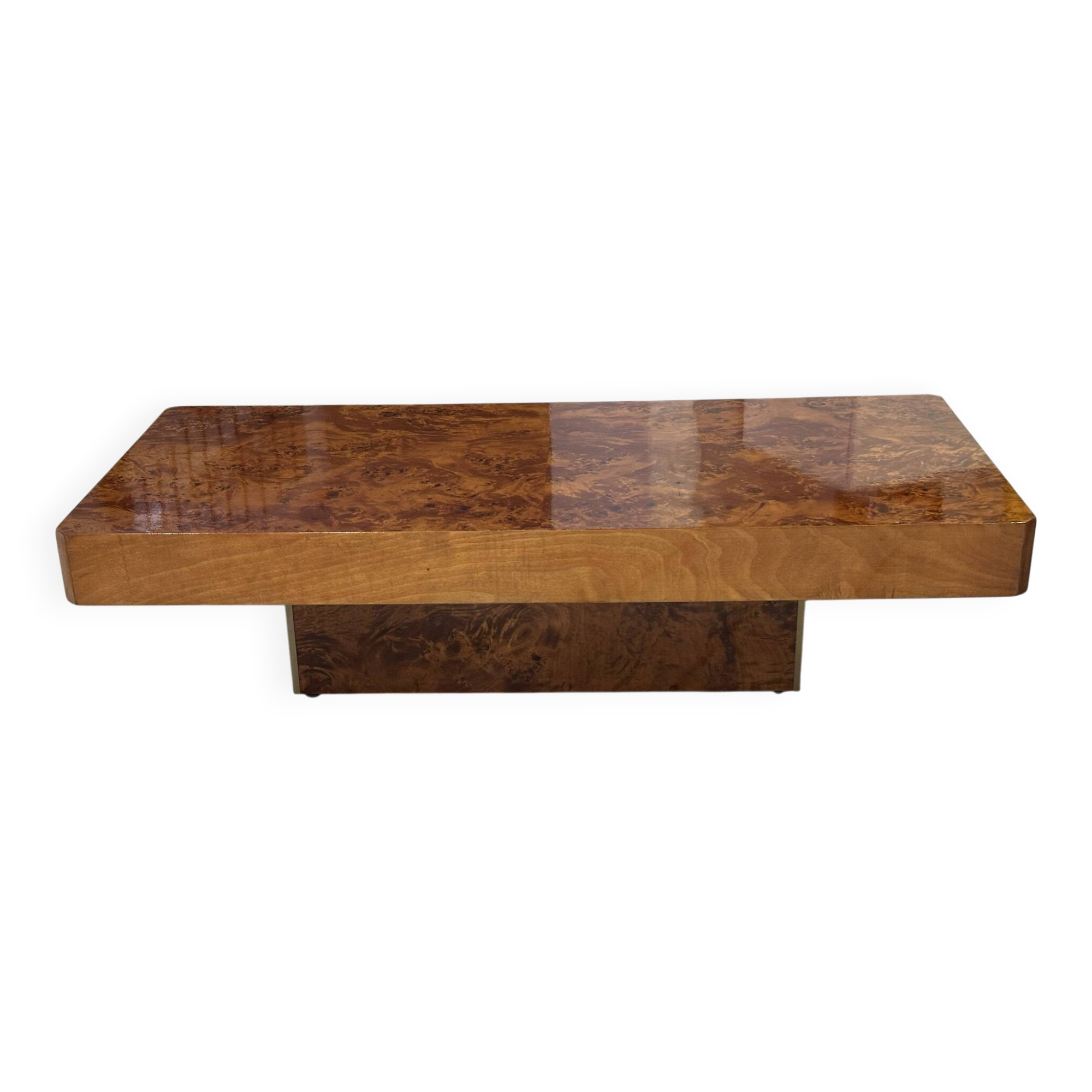 Vintage 1970s Elm Burl Coffee Table