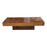 Vintage 1970s Elm Burl Coffee Table
