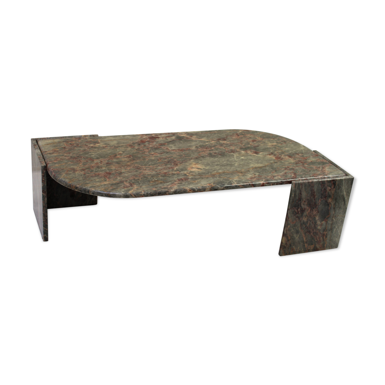 Vintage green and red marble coffee table