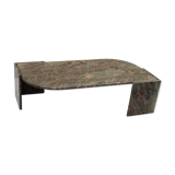 Vintage green and red marble coffee table