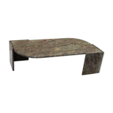 Table basse en marbre vert et rouge vintage
