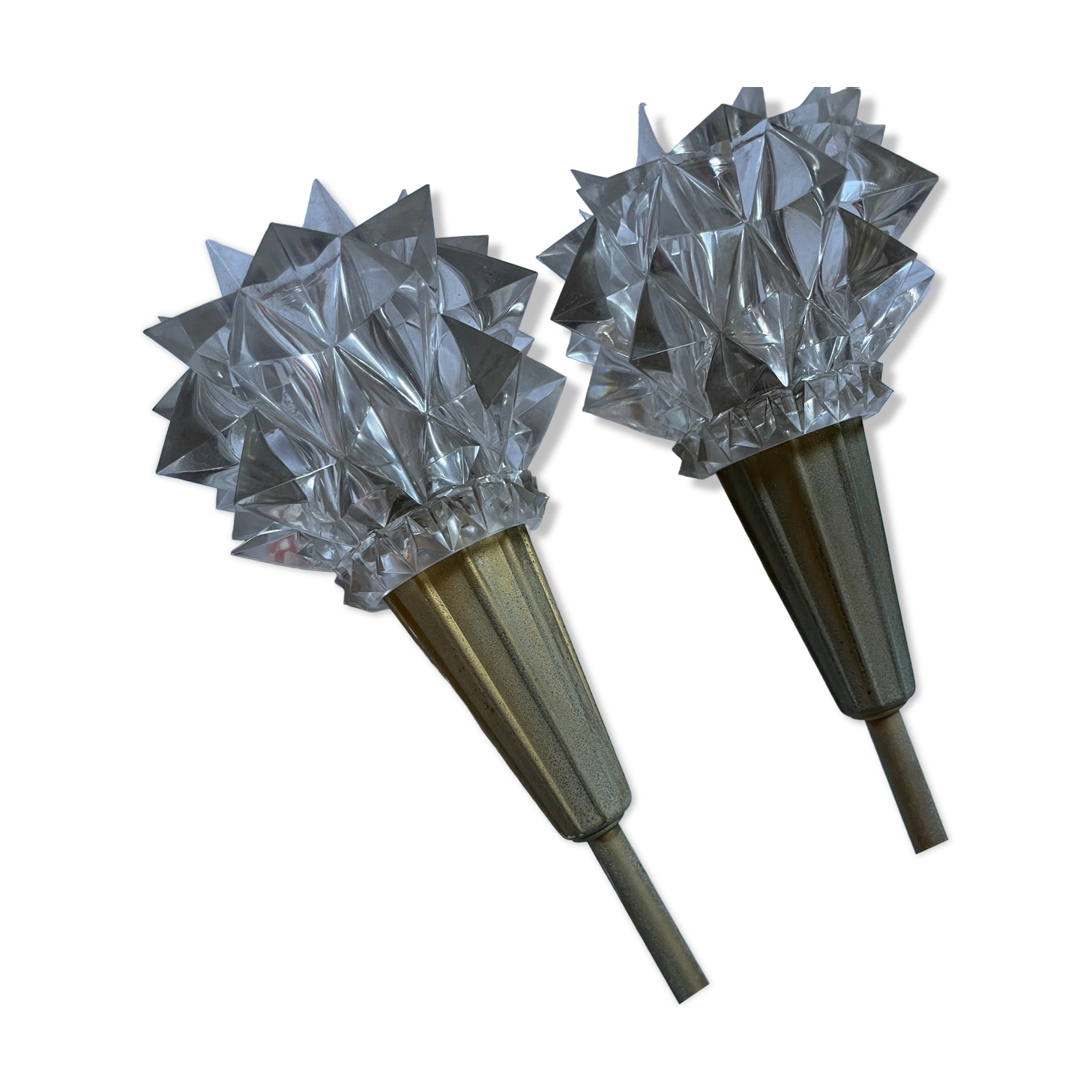 Set of 2 wall lamps type "glass" with switch on the cable via wall sockets