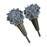 Set of 2 wall lamps type "glass" with switch on the cable via wall sockets
