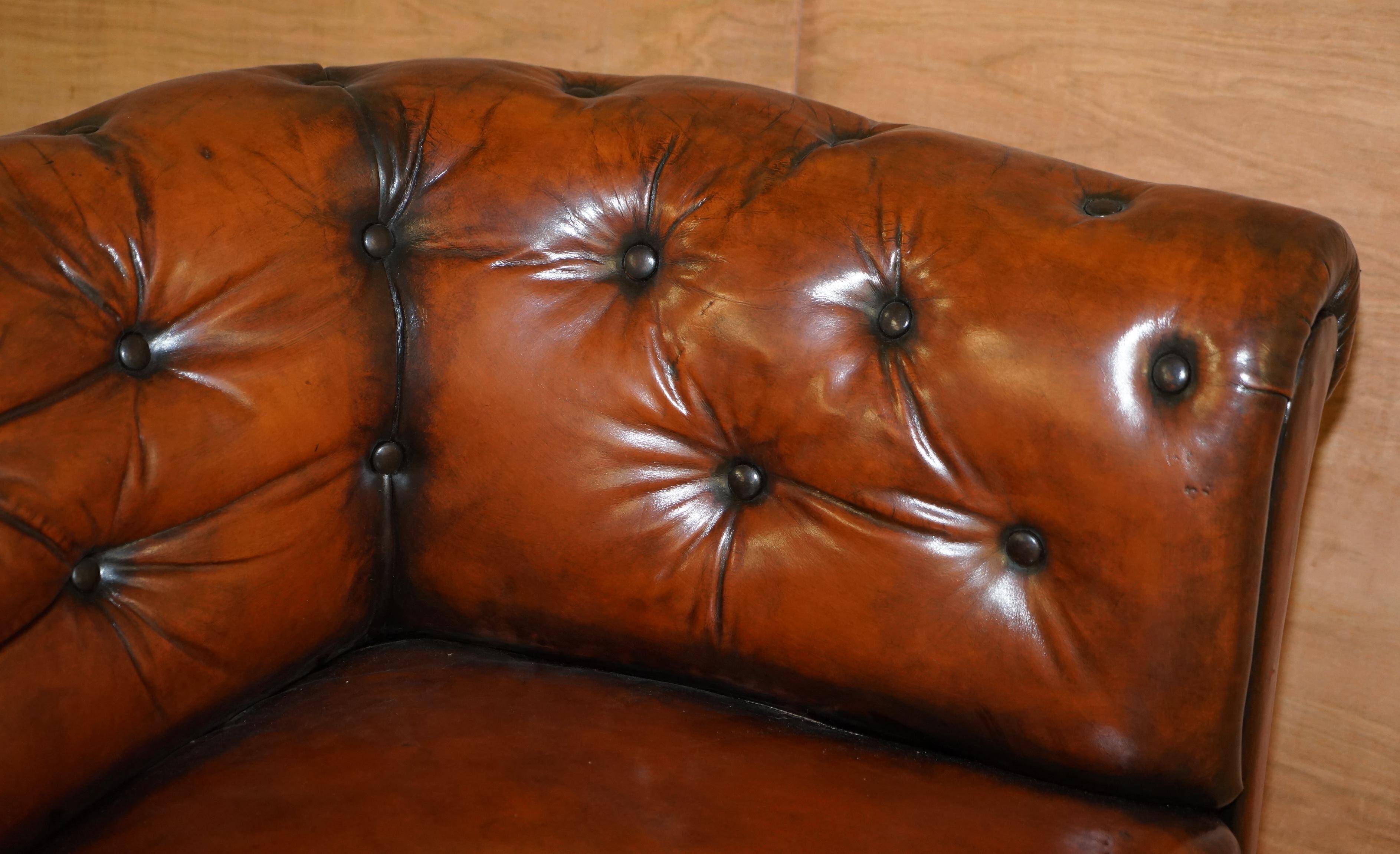 Chesterfield Regency Serpentine Sofa in Hand-Dyed Leather