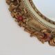 Large round wall mirror, baroque, floral pattern, rococo, 1970s
