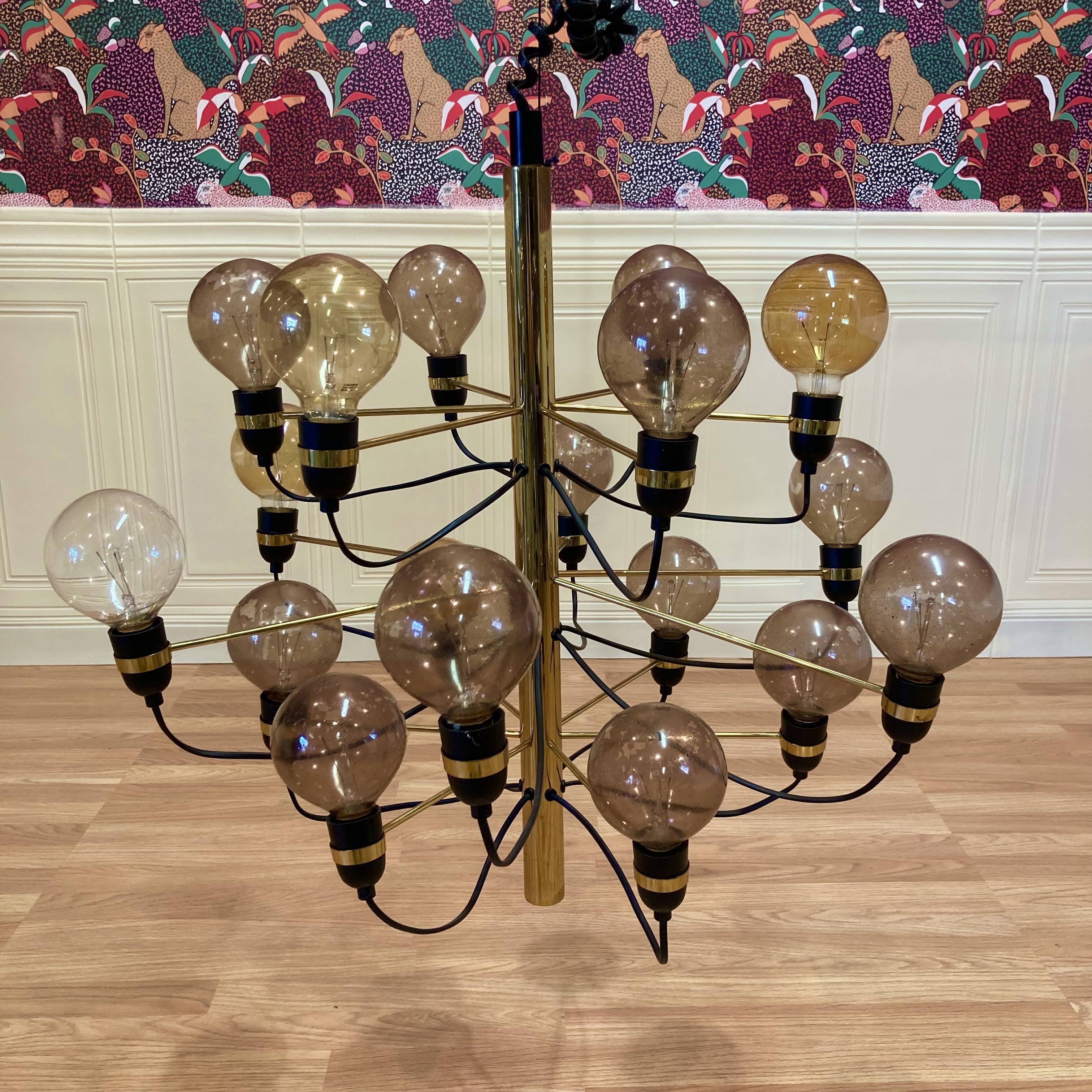 Lustre en métal chromé, années 1970