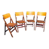 Set of 4 Baumann wooden chairs