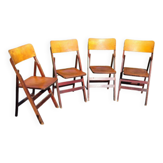 Set of 4 Baumann wooden chairs