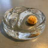 Molded glass pipe ashtray