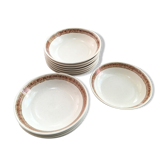 Series of 12 soup plates in glazed stoneware