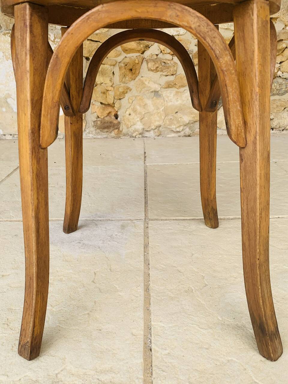 Curved Wood Stool Vintage, Baumann, Circa 1950s/1960s