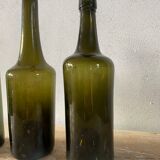 Set of 3 old blown glass bottles