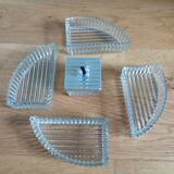 Appetizer tray with cups and Art Deco mirror tray