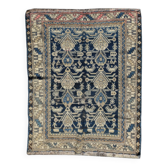 Old Shirvan Caucasian Oriental Rug: 1.49 X 1.06 M