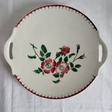 Sarreguemines earthenware cake plate, Épernay pattern