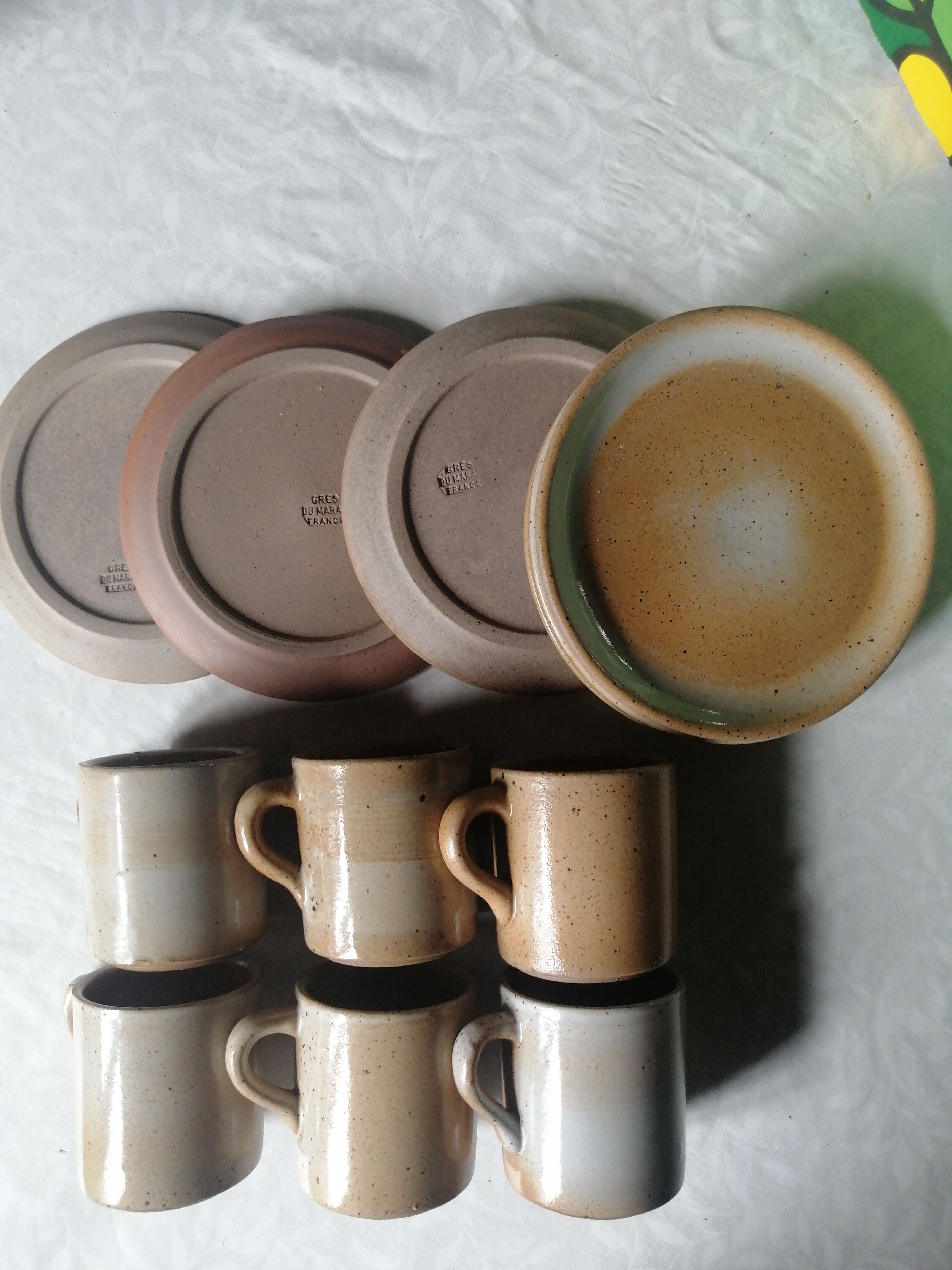 6 coffee cups Grès du Marais France