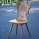 Set of 4 carved wooden stepladder chairs, pharmacy, brutalist, mountain style