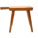 Scandinavian pine stool, Hemslöjd, Sweden, 1960