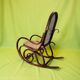 Antique curved wooden rocking chair with caning in Thonet style - Child size