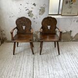 Pair of Savoyard armchairs