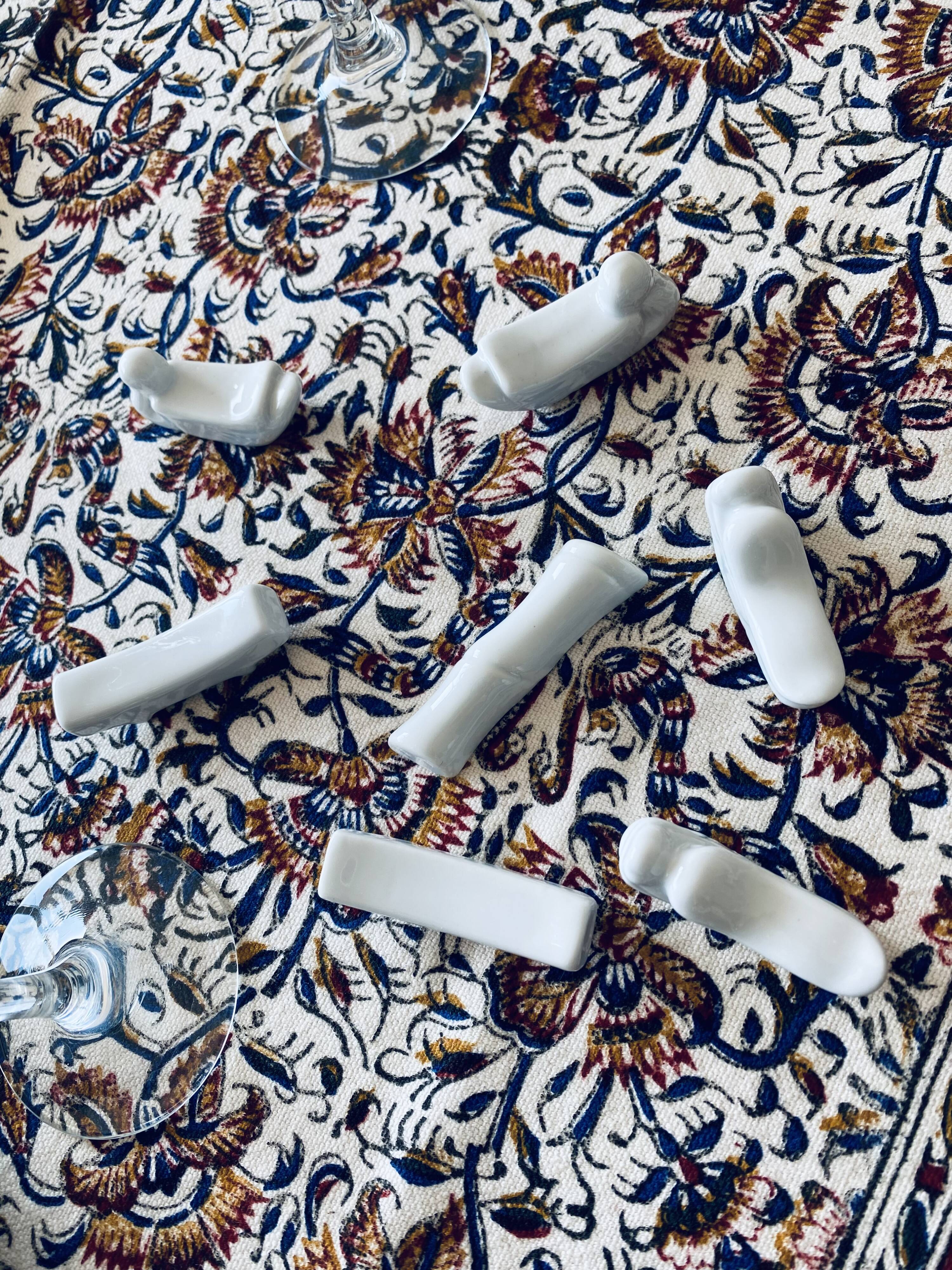 10 antique ceramic knife holders