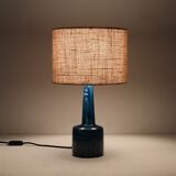 Rare Jørgen Holstein ceramic table lamp / mid-century Danish modern design / lamp / turquoise / 1960s / 1970s