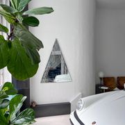 Vintage Big Triangular Wall Mounted Mirror with Beveled Decoration