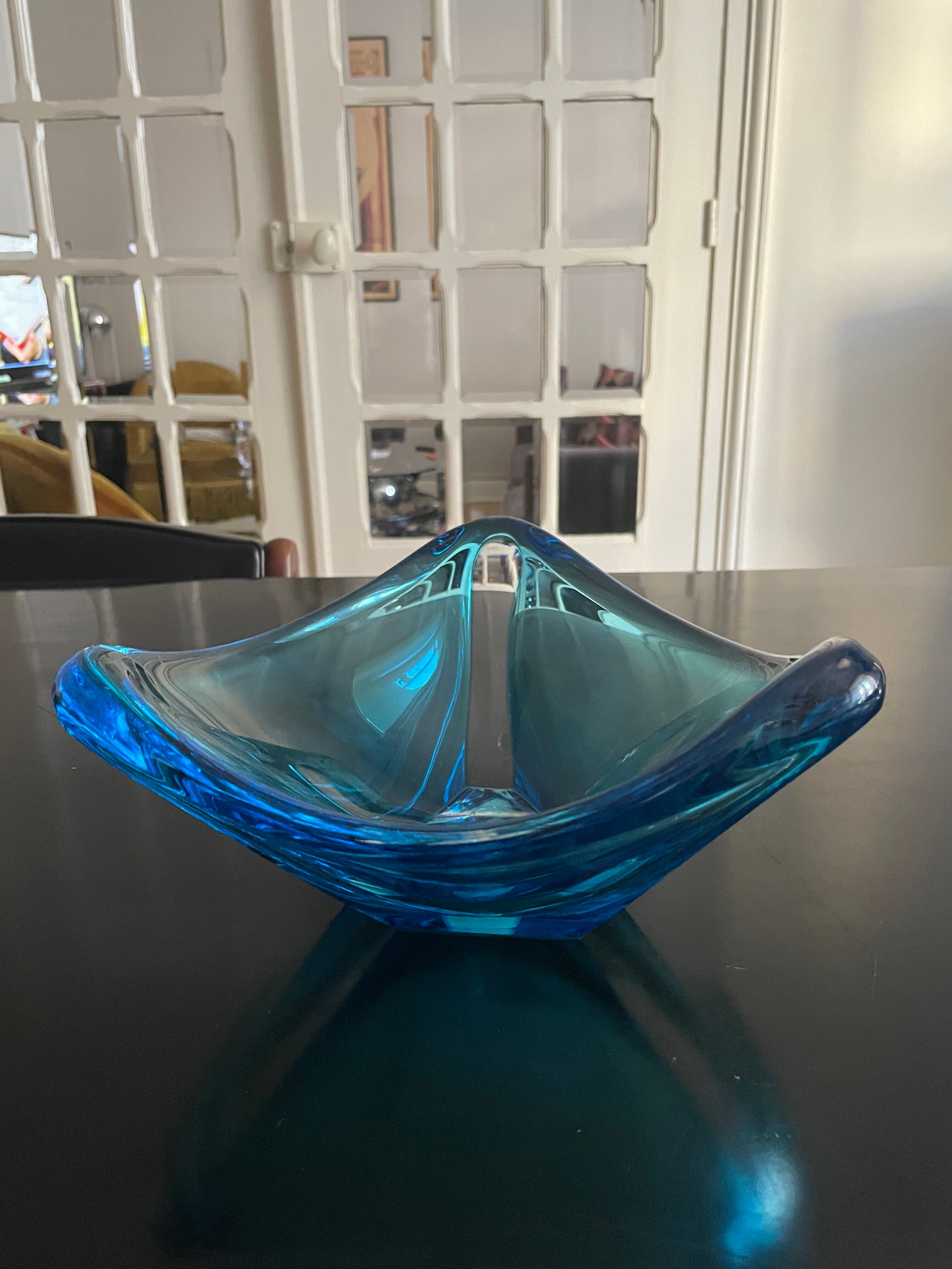Empty blue crystal pocket
