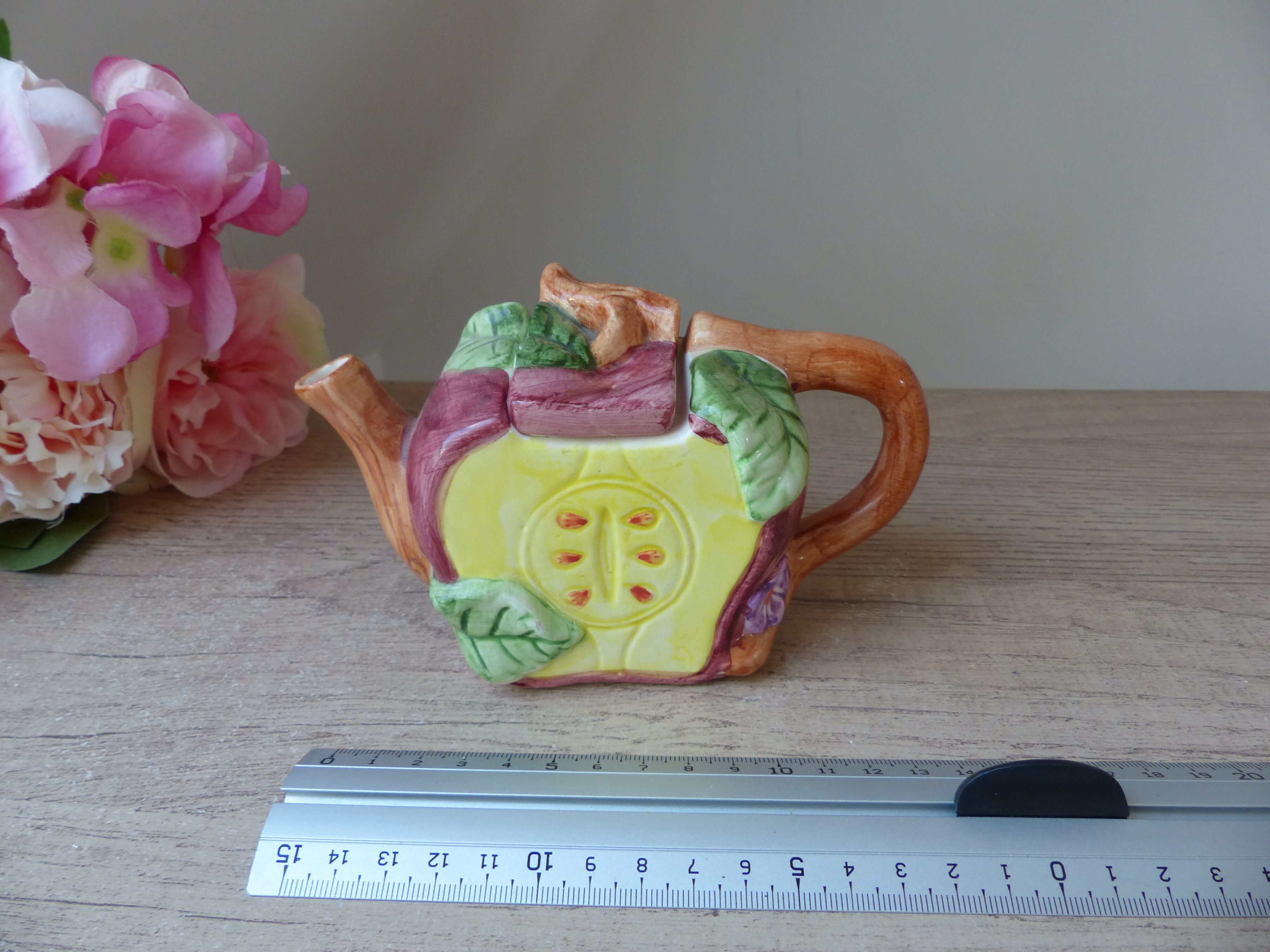 Miniature Potato Shaped Teapot Vintage Ceramic Chewable