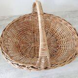 Ancien panier oval en osier clair