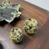 Vallauris fat lava ceramic condiment set
